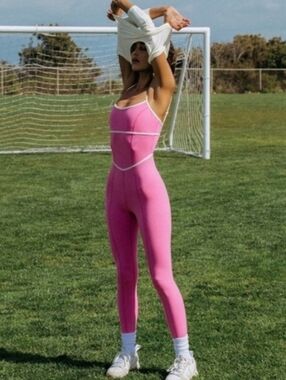 NWT Anthropologie L Space Ace Jumpsuit In Taffy Cream